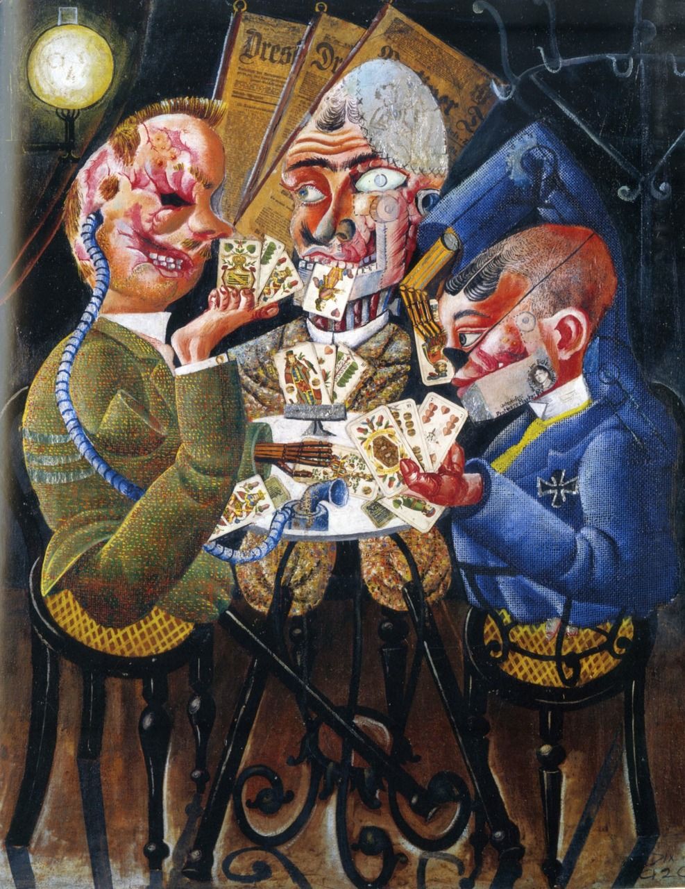 Otto Dix | Die Skatspieler - Kartenspielende Krüppel | 1920 | © Staatliche Museen zu Berlin, Neue Nationalgalerie
